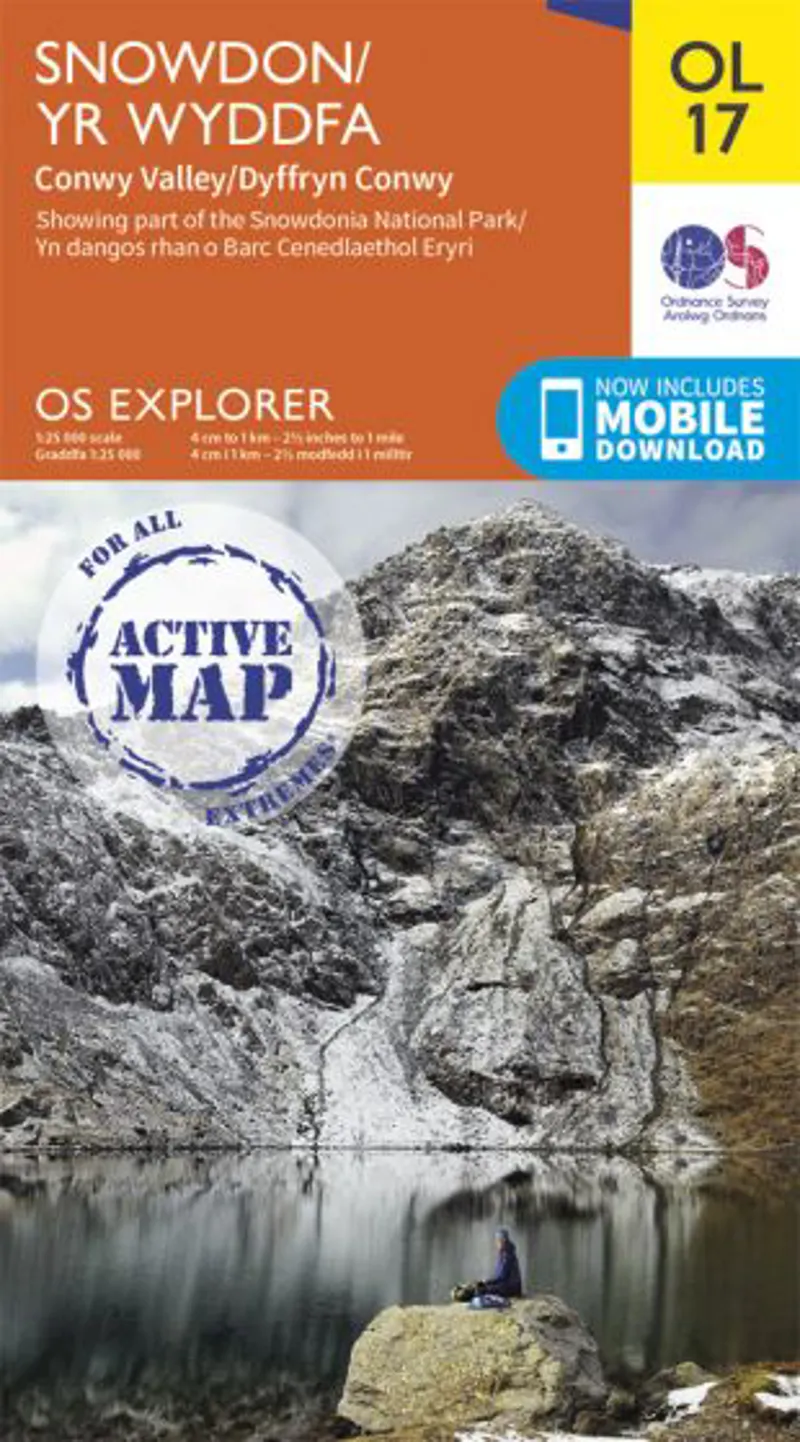 OS Explorer Active Map 17 - Snowdon/Yr Wyddfa and Conwy Valley/Dyffryn Conwy